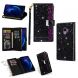 For Samsung Galaxy S9 Multi-card Slots Starry Sky Laser Carving Glitter Zipper Horizontal Flip Leather Case with Holder & Wallet & Lanyard