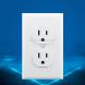 PC Double-connection Power Socket Switch, US Plug, Round White UL 20A Double Plug