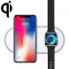 W32 2 in 1 QI Standard Dual Charge Wireless Charger for QI Standard Mobile Phone & iWatch