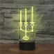 Candlestick Black Base Creative 3D LED Decorative Night Light, 16 Color Remote Control Version
