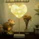 Heart Shape Rattan Romantic LED Holiday Light with Holder, Warm Fairy Decorative Lamp Night Light for Christmas, Wedding, Bedroom