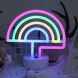 Rainbow Romantic Neon LED Holiday Light with Holder, Warm Fairy Decorative Lamp Night Light for Christmas, Wedding, Party, Bedroom
