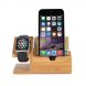 2 in 1 Bamboo Wooden Charger Holder with USB Cable for Apple Watch 38mm & 42mm / iPhone 6 & 6 Plus / iPhone 5 & 5S & 5C