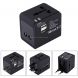 Plug Adapter, Universal US / EU / UK / AU Power Connection Adaptor with 2 USB Ports, CE/FCC/ROHS Certificated