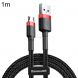 Baseus 1m 2.4A USB to Micro USB Cafule Double-sided Insertion Braided Cord Data Sync Charging Cable