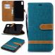 Color Matching Denim Texture Leather Case for iPhone XR, with Holder & Card Slots & Wallet & Lanyard