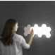 Touch-sensitive Honeycomb Quantum Lamp Assembly Combination Background Aisle Wall Lamp, Color:3pcs White Light Including Power Supply