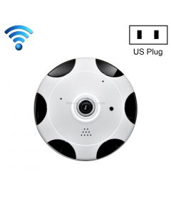 360 Degrees Viewing VR Camera WiFi IP Camera, Support TF Card (128GB Max), US Plug
