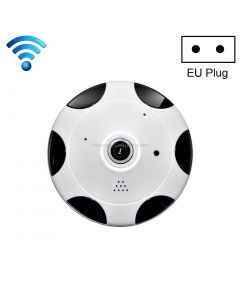 360 Degrees Viewing VR Camera WiFi IP Camera, Support TF Card (128GB Max), EU Plug