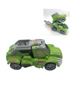HG-882 Electric Dinosaur Deformation Car Toy Universal Light Music Toy