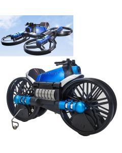 H6 2 In 1 Deformed Motorcycle Folding Quadcopter Remote Control Flying Toy