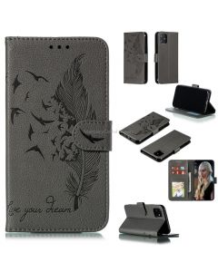 Feather Pattern Litchi Texture Horizontal Flip Leather Case with Wallet & Holder & Card Slots For iPhone 11