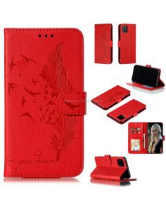 Feather Pattern Litchi Texture Horizontal Flip Leather Case with Wallet & Holder & Card Slots For iPhone 11 Pro Max