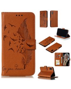 Feather Pattern Litchi Texture Horizontal Flip Leather Case with Wallet & Holder & Card Slots For iPhone XS /X
