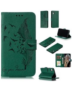 Feather Pattern Litchi Texture Horizontal Flip Leather Case with Wallet & Holder & Card Slots For iPhone XR