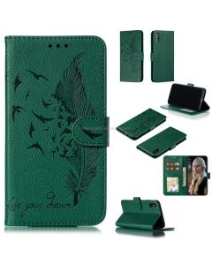 Feather Pattern Litchi Texture Horizontal Flip Leather Case with Wallet & Holder & Card Slots For iPhone XS Max