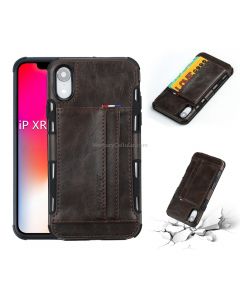 For iPhone XR PU + TPU Shockproof Protective Leather Case with Card Slots