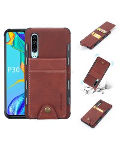 For Huawei P30 Cloth Texture + TPU Shockproof Protective Case with Vertical Flip Card Slots