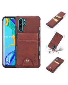 For Huawei P30 Pro Cloth Texture + TPU Shockproof Protective Case with Vertical Flip Card Slots