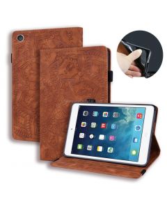 For iPad 4 & 3 & 2 Calf Pattern Double Folding Design Embossed Leather Case with Holder & Card Slots & Pen Slot & Elastic Band