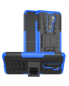 For Xiaomi Redmi Note 8 Pro Tire Texture Shockproof TPU+PC Protective Case with Holder