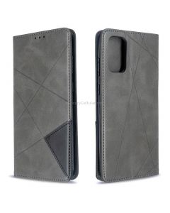 For Galaxy S20 Ultra Rhombus Texture Horizontal Flip Magnetic Leather Case with Holder & Card Slots