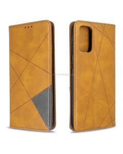 For Galaxy S20 Ultra Rhombus Texture Horizontal Flip Magnetic Leather Case with Holder & Card Slots