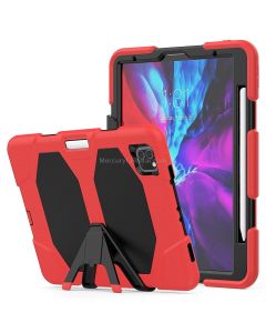 For iPad Pro 11 inch (2020) Shockproof Colorful Silicon + PC Protective Case with Holder & Shoulder Strap & Hand Strap & Pen Slot