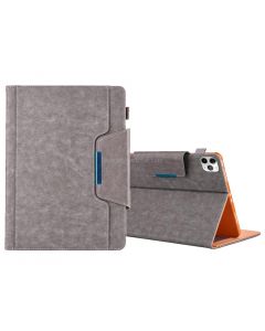 For iPad Pro 11 (2020) & (2018) Big Metal Button Business Tablet PC Protective Leather Case with Bracket & Card Slot & Photo Holder & Wallet