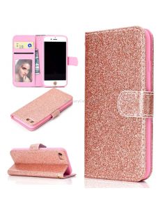 For iPhone SE 2020 Glitter Powder Horizontal Flip Leather Case with Card Slots & Holder & Photo Frame & Wallet