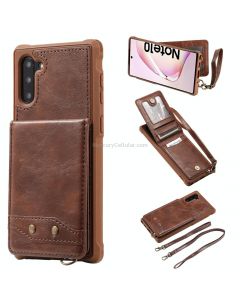 For Galaxy Note 10 Vertical Flip Shockproof Leather Protective Case with Long Rope, Support Card Slots & Bracket & Photo Holder & Wallet Function
