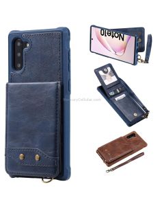 For Galaxy Note 10 Vertical Flip Shockproof Leather Protective Case with Short Rope, Support Card Slots & Bracket & Photo Holder & Wallet Function