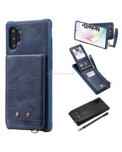 For Galaxy Note 10+ Vertical Flip Shockproof Leather Protective Case with Short Rope, Support Card Slots & Bracket & Photo Holder & Wallet Function