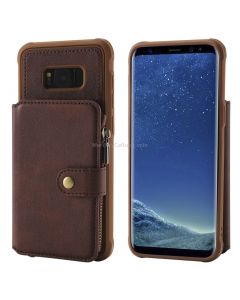 For Galaxy S8 Plus Zipper Shockproof Protective Case with Card Slots & Bracket & Photo Holder & Wallet Function