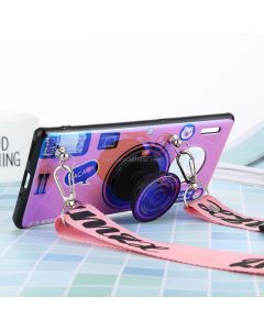 For Huawei Mate 30 Pro Laser Shockproof Camera Pattern Case with Disc Holder & Lanyard