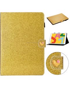 For iPad 9.7 (2018) & (2017) Love Buckle Glitter Horizontal Flip Leather Case with Holder & Card Slots