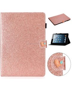 For iPad 4 & 3 & 2 Love Buckle Glitter Horizontal Flip Leather Case with Holder & Card Slots