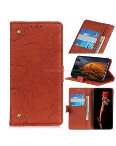 For iPhone 12 6.1 inch Copper Buckle Retro Crazy Horse Texture Horizontal Flip Leather Case with Holder & Card Slots & Wallet