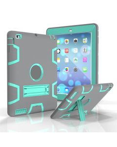 For iPad 4 / 3 / 2 / 1 Shockproof PC + Silicone Protective Case，with Holder