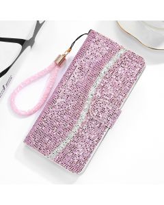 For Huawei P30 Lite Glitter Powder Horizontal Flip Leather Case with Card Slots & Holder & Lanyard