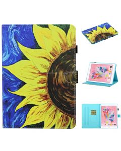 For iPad Air 2 Colored Drawing Stitching Horizontal Flip Leather Case with Holder & Card Slots & Sleep / Wake-up Function & Anti-skid strip