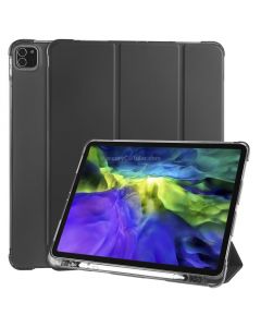 For iPad Pro 12.9 (2020) / iPad Pro 12.9(2018) 3-folding Horizontal Flip PU Leather + Shockproof TPU Case with Holder & Pen Slot