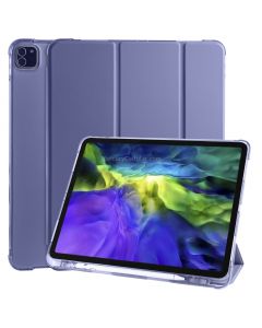 For iPad Pro 12.9 (2020) / iPad Pro 12.9(2018) 3-folding Horizontal Flip PU Leather + Shockproof TPU Case with Holder & Pen Slot