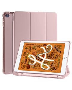For iPad Mini 5 / Mini 4 3-folding Horizontal Flip PU Leather + Shockproof TPU Case with Holder & Pen Slot