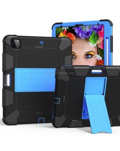 For iPad Pro 12.9 (2018) / (2020) Shockproof Two-Color Silicone Protective Case with Holder