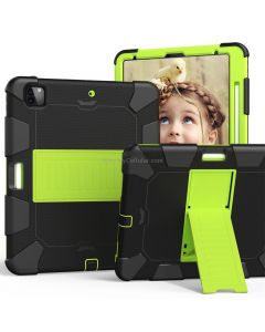For iPad Pro 12.9 (2018) / (2020) Shockproof Two-Color Silicone Protective Case with Holder