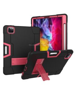 For iPad Pro 12.9 (2018) / (2020) Contrast Color Silicone + PC Protective Case with Holder