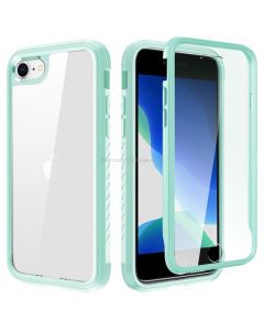 For iPhone SE 2020 / 8 / 7 Shockproof TPU Frame + Clear PC Back Case + Front PET Screen Film