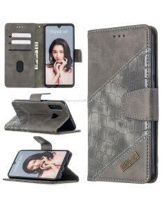 For Huawei P30 Lite Matching Color Crocodile Texture Horizontal Flip PU Leather Case with Holder & Card Slots & Wallet
