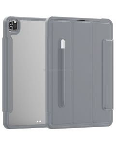 For iPad Pro 12.9 (2020) / (2018) Acrylic + TPU Horizontal Flip Smart Leather Case with Three-folding Holder & Pen Slot & Wake-up / Sleep Function